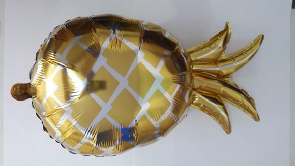 BALÃO ABACAXI METALIZADO 70X40 CM