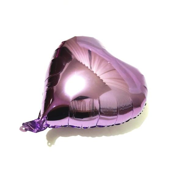 Balão de Coração Lilás Metalizado 45 cm 18