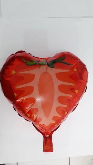 Balão de Coração Morango Metalizado 45 cm 18