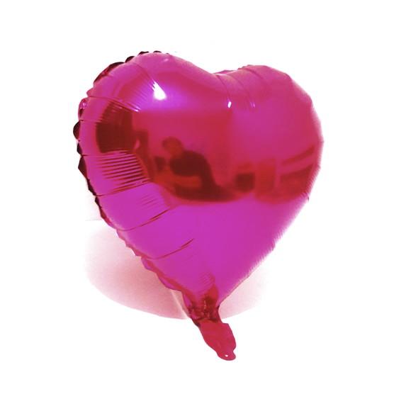 Balão de Coração Rosa Metalizado 45 cm 18