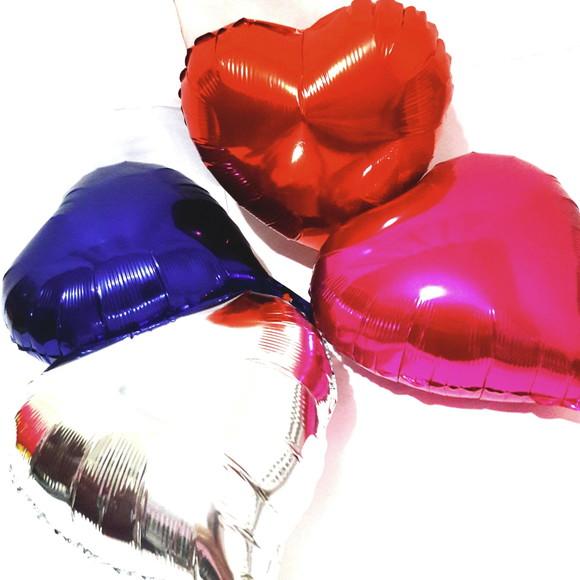 Balão de Coração Vermelho Metalizado 45 cm 18