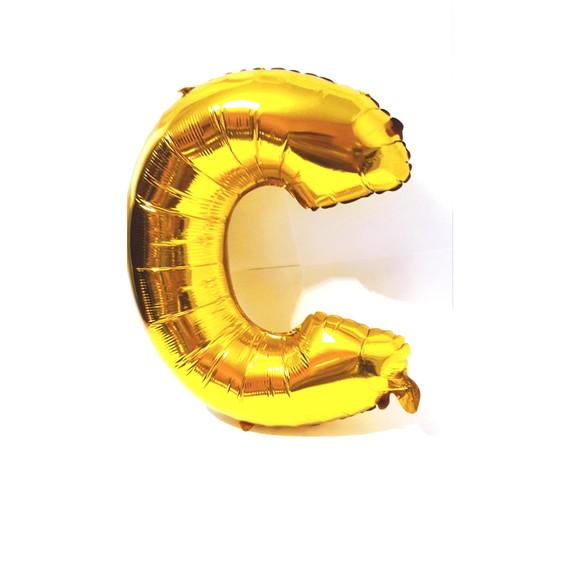 Balão GIGANTE Metalizado Dourado Letra C PROMOÇÃO