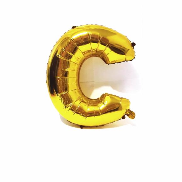 Balão GIGANTE Metalizado Dourado Letra C PROMOÇÃO