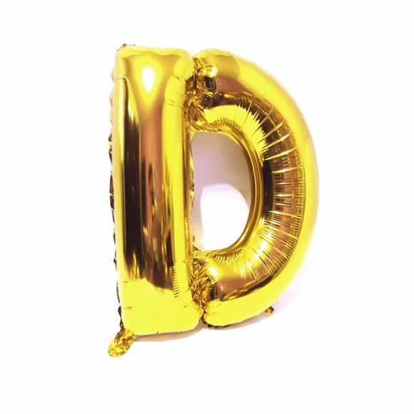 Balão GIGANTE Metalizado Dourado Letra D - PROMOÇÃO