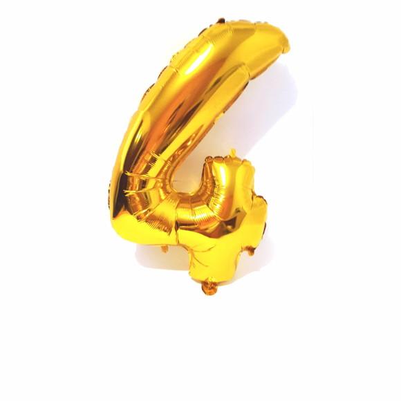 Balão GIGANTE Metalizado Dourado Número 4 PROMOÇÃO