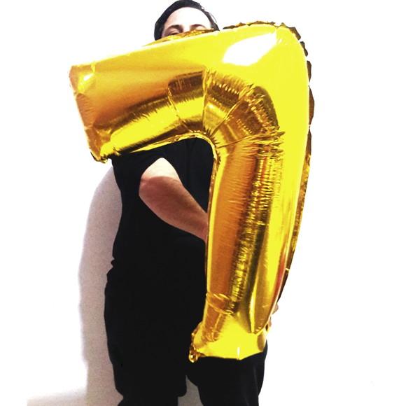Balão GIGANTE Metalizado Dourado Número 7 PROMOÇÃO
