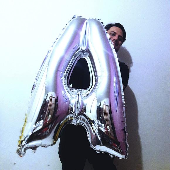 Balão Metalizado Gigante Prata Letra C Pronta Entrega
