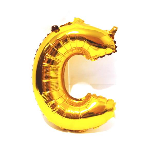 Balão Metalizado Letra C Dourado Pronta Entrega 45cm