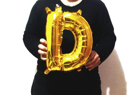 Balão Metalizado Letra D Dourado Pronta Entrega 45cm