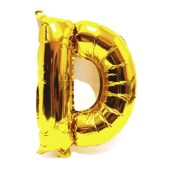 Balão Metalizado Letra D Dourado Pronta Entrega 45cm