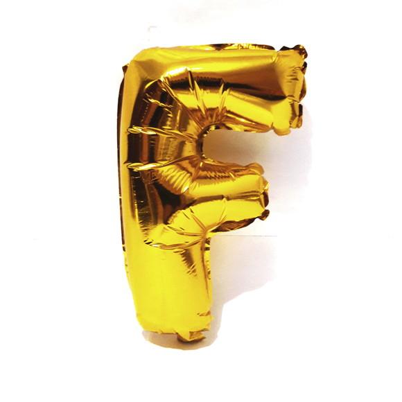 Balão Metalizado Letra F Dourado Pronta Entrega 45cm