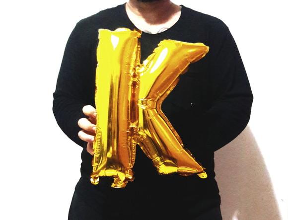 Balão Metalizado Letra K Dourado Pronta Entrega 45cm