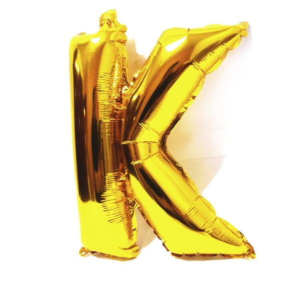 Balão Metalizado Letra K Dourado Pronta Entrega 45cm