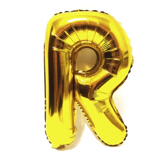 Balão Metalizado Letra R Dourado Pronta Entrega 45cm