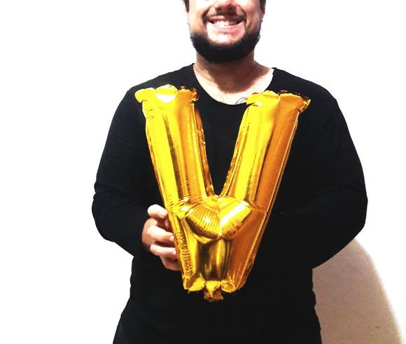 Balão Metalizado Letra Z Dourado Pronta Entrega 45cm