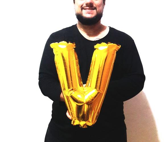 Balão Metalizado Letra Z Dourado Pronta Entrega 45cm