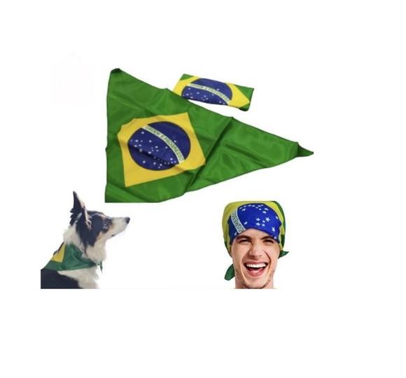 Bandana Lenço Do Brasil Bandeira Copa Seleção