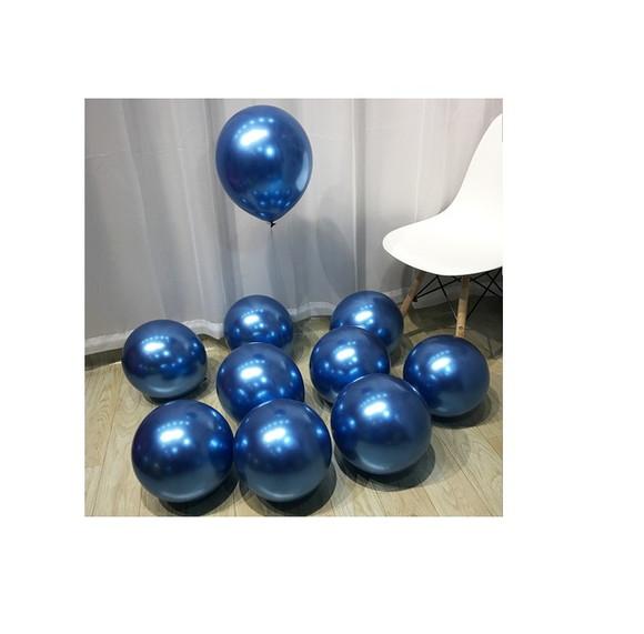 Bexiga Metalizada Cromada Nº 10 Azul 25 Unidades