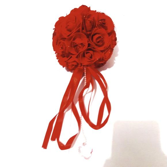 Buquê de Noiva Dama de Honra Daminha Flor Eva Vermelho