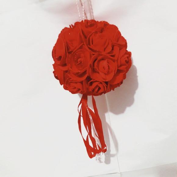 Buquê de Noiva Dama de Honra Daminha Flor Eva Vermelho