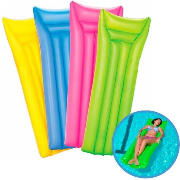 Colchão Inflável Piscina Praia Cores Boia Mor 1,83x69 cm