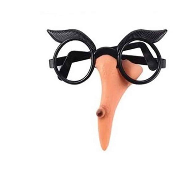 Fantasia Oculos c/ Nariz Bruxa Borracha Halloween Carnaval