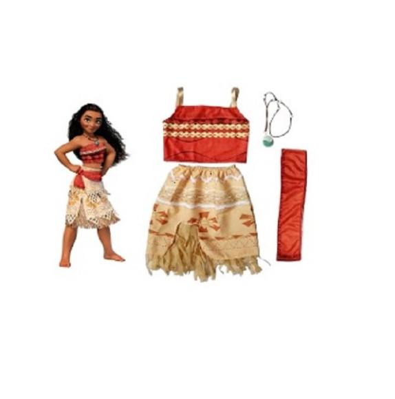 Fantasia Moana Infantil com Colar 1 a 10 Anos Fantasia