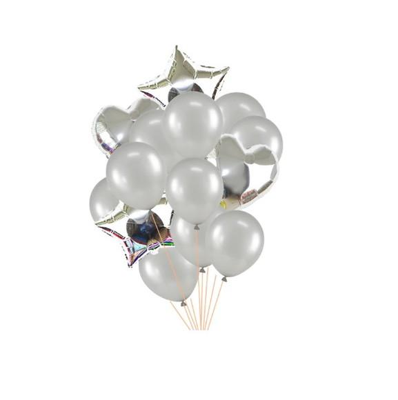 Kit 1 Ano Decoração Balões Bexigas 1° Aniversário Prata