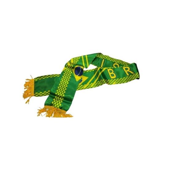 Kit 10 Cachecol Faixa Unissex Brasil Copa Seleção Torcedor