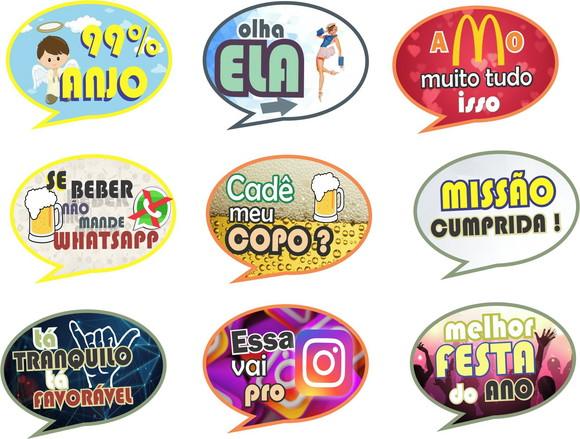 KIT 10 Plaquinhas Divertidas Festas Aniversários Casamentos