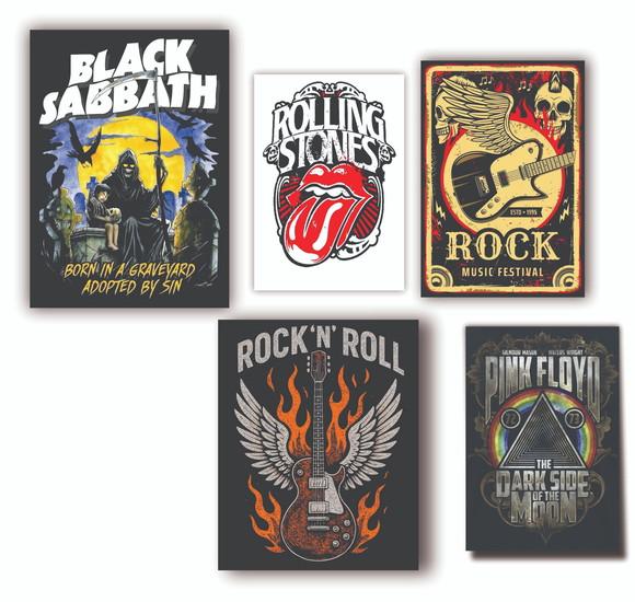 Kit 10 Quadros Decorativos Rock Bar Quadro de Rock Parede