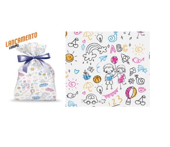 Kit 100 Saco de Presentes Cestas Infantil 20x30cm