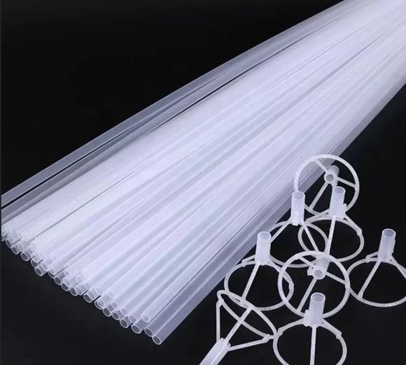 Kit 100 Vareta 50cm Pega Balão Transparente C/suporte Grossa