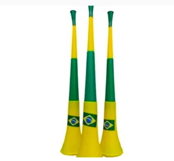 Kit 250 Corneta Vuvuzela Brasil Jogos Eventos Copa Seleção
