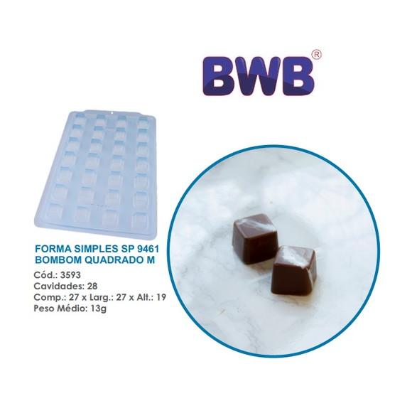 Kit 3 Formas Bombom Médio Quadrado 9461 Páscoa 3593 Bwb