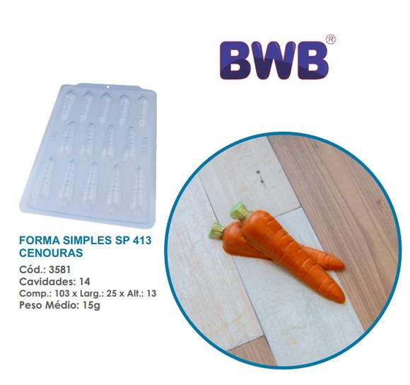 Kit 3 Formas de Cenouras 15g Simples Pascoa Bwb 3581 Sp 413
