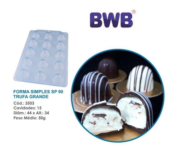Kit 3 Formas de Trufa Simples Páscoa Grande 50g Sp 90 Bwb 3