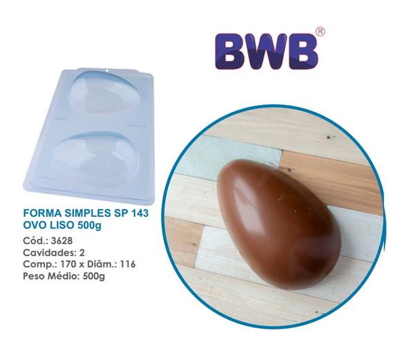 Kit 3 Formas Ovo de Pascoa Liso 500g Simples Bwb 3628 Sp143