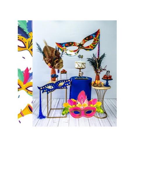 Kit 4 Mascaras Decoração Enfeite Painel Parede Carnaval