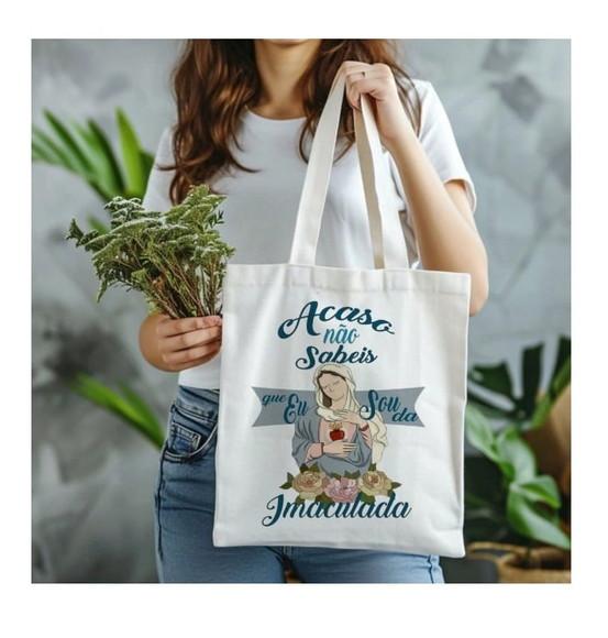 Kit 4 Ecobag Bolsa Sacola Personalizada Poliester 35x35cm