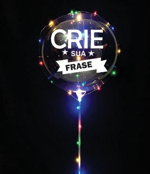 KIT 5 Balão de Led PERSONALIZADO c/ Bastão + Vareta + Pilhas