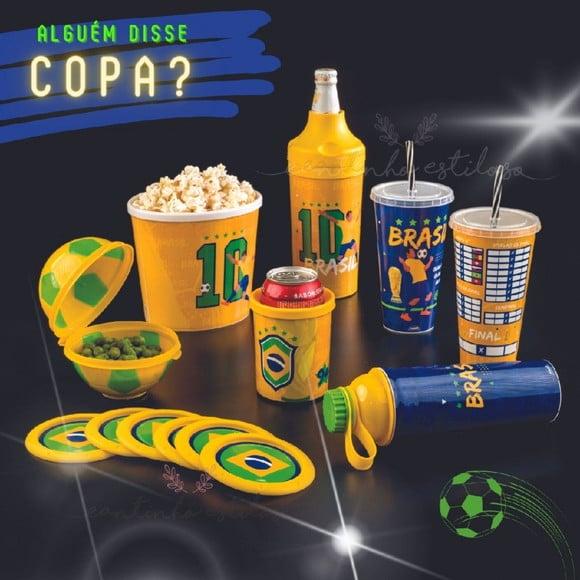 Kit 5 Balde Pipoca Brasil Brasil Seleção Copa