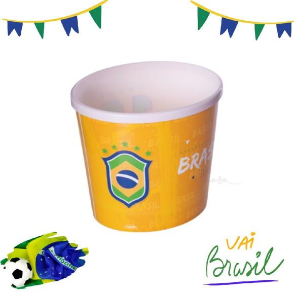 Kit 5 Balde Pipoca Brasil Brasil Seleção Copa