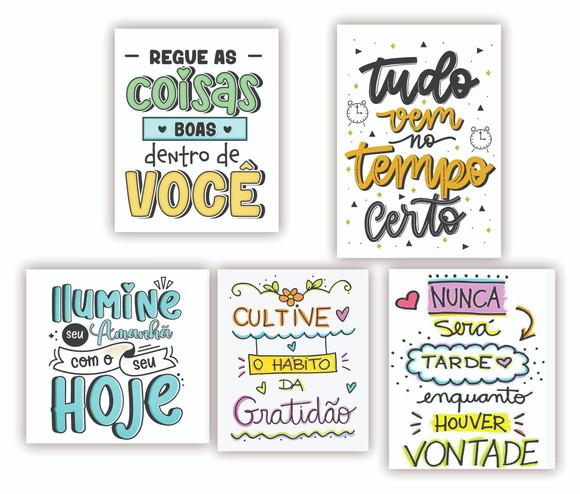 Kit 5 Quadros 15x20cm Decorativos para Casa Quarto Decoração