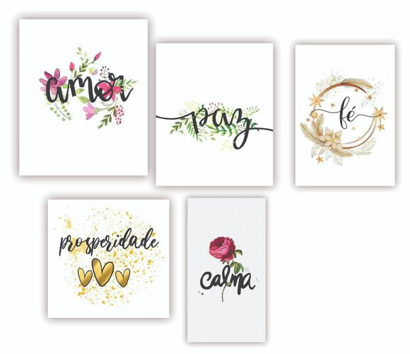 Kit 5 Quadros 15x20cm Decorativos para Casa Quarto Decoração