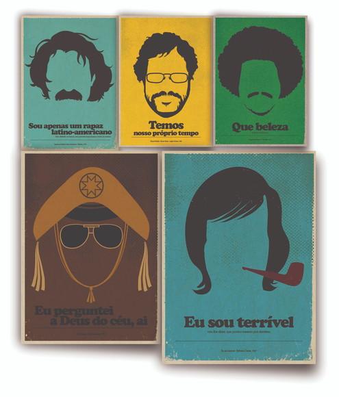 Kit 5 Quadros 15x20cm Mpb Rock Nacional Musica Bar Quadro