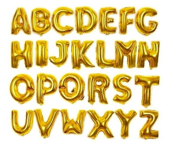 Kit 50 Balão Metalizado Revenda 40cm Dourado Letras Números