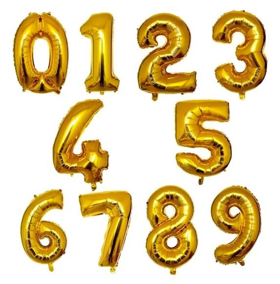Kit 50 Balão Metalizado Revenda 40cm Letras Números Atacado