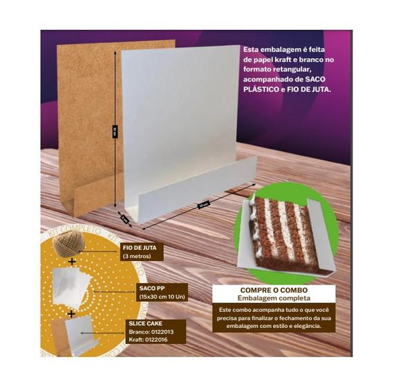 Kit 50 Slice Cake 12x12 p/ Fatia de Bolo c/ Celofane