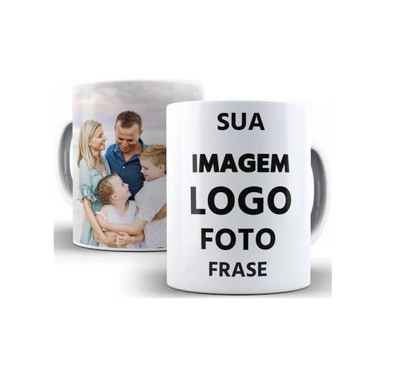 Kit 6 Caneca Personalizada Fotos Logos Frases Plástico 325ml